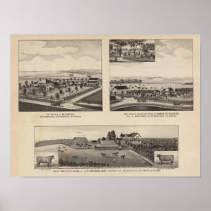 Residences and Farms, Pottawatomie, Kansas Poster