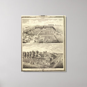 Residences and office, Douglas Tp Canvas Print