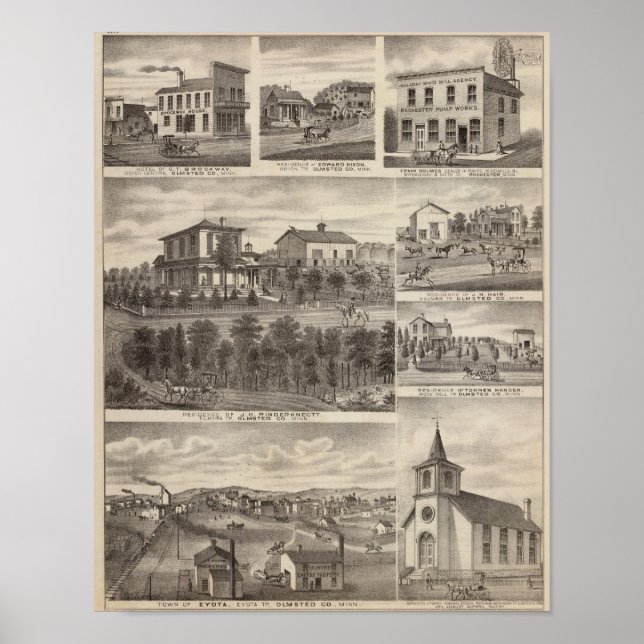 Residences, businesses, and Town of Eyota Poster (Front)