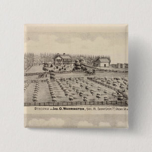 Residences & farm of Warrington 15 Cm Square Badge