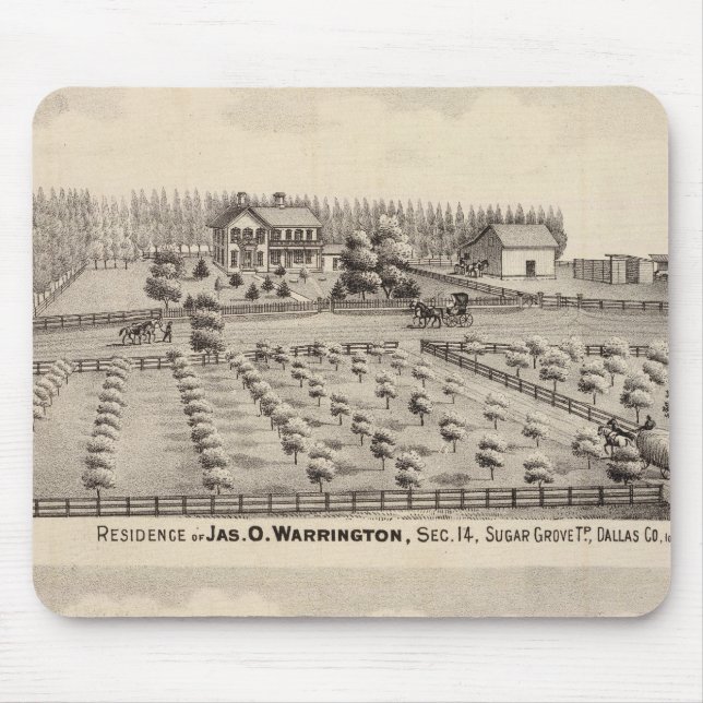 Residences & farm of Warrington Mouse Mat (Front)