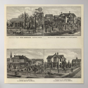 Residences, Florence, and Hillsboro, Kansas Poster