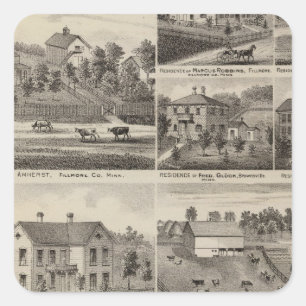 Residences in Amherst and Fillmore, Minnesota Square Sticker