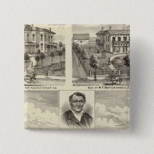 Residences in Edgar County Illinois 15 Cm Square Badge
