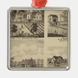 Residences in Linn and Desoto, Dallas Co, Iowa Metal Tree Decoration