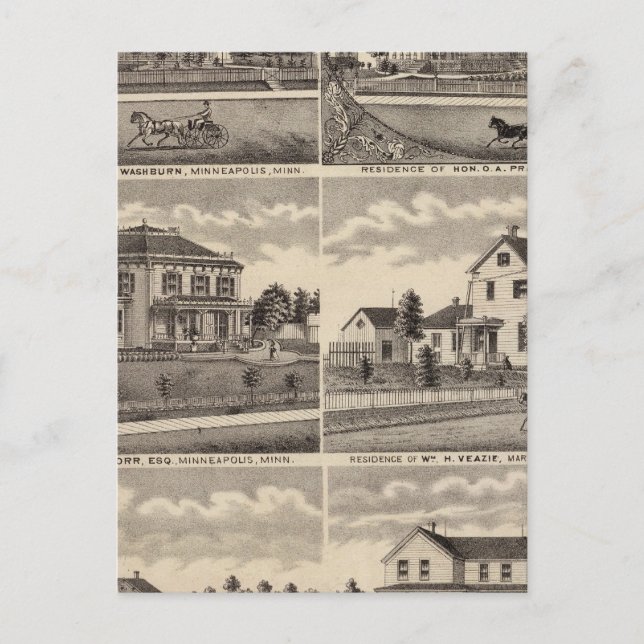Residences in Minnesota Postcard (Front)