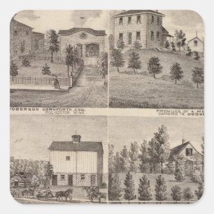 Residences in Rochester and in Dodge, Minnesota Square Sticker