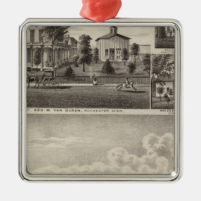 Residences in Rochester, Minnesota Metal Tree Decoration (Front)