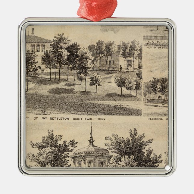 Residences, Minnesota Metal Tree Decoration (Front)