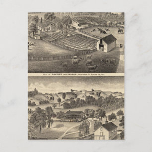 Residences of Charles Alexander Postcard