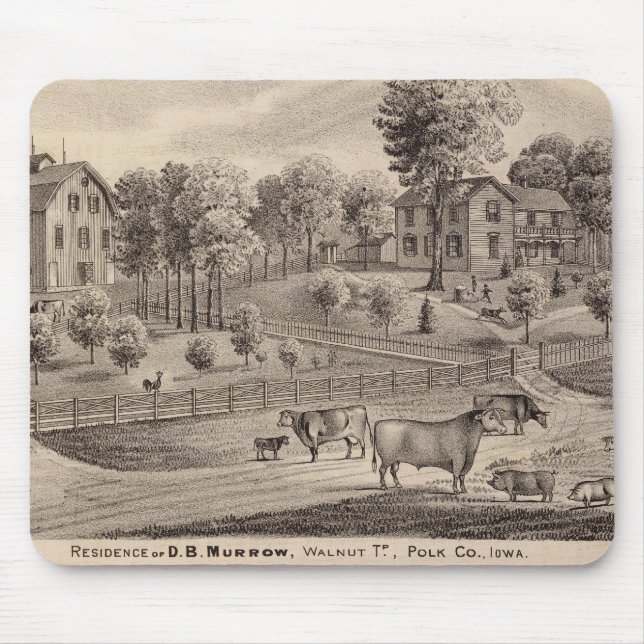 Residences of DB Murrow and Geo Crawford Mouse Mat (Front)