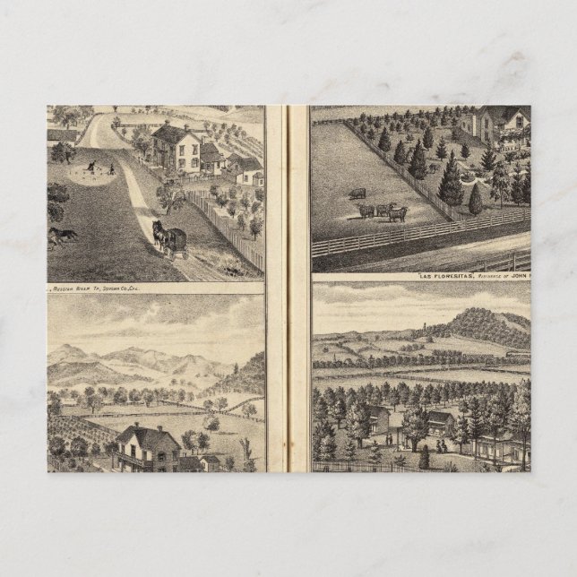 Residences of Franklin Bedwell Postcard (Front)