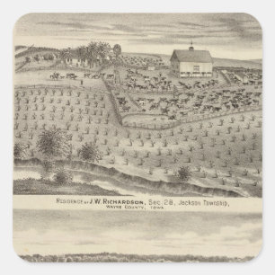 Residences of JW Richardson & JD McGlothlen Square Sticker