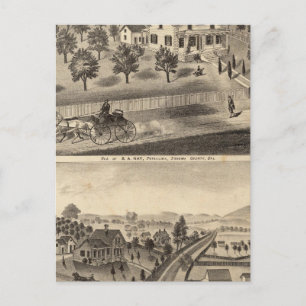 Residences of SA Nay and DM Winans Postcard