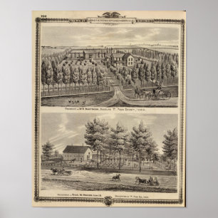 Residences of WH Hartsook and TW Parker Poster