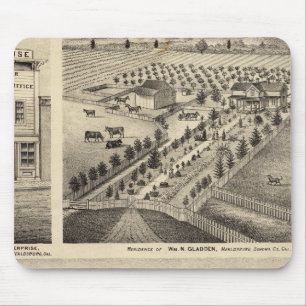 Residences of Wm N Gladden and Mrs Ina B Miller Mouse Mat