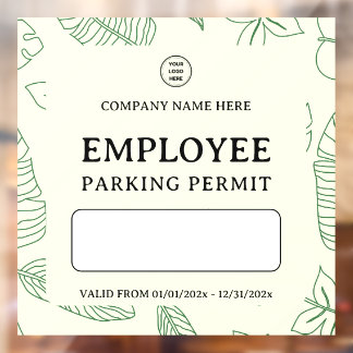 Resident Employee Parking Entrance Permit Door Window Cling