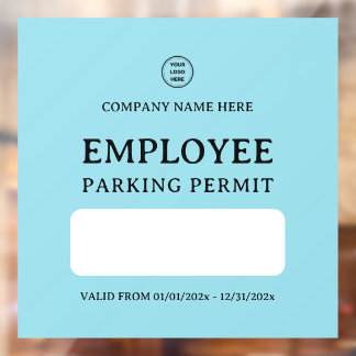 Resident Employee Parking Entrance Permit Door Window Cling