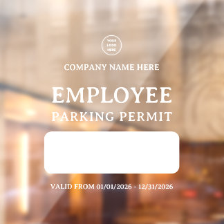 Resident Employee Parking Entrance Permit Door Window Cling