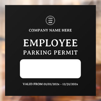 Resident Employee Parking Entrance Permit Door Window Cling