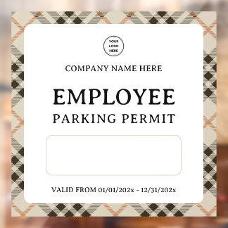 Resident Employee Parking Entrance Permit Door Window Cling