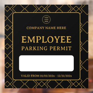 Resident Employee Parking Entrance Permit Door Window Cling