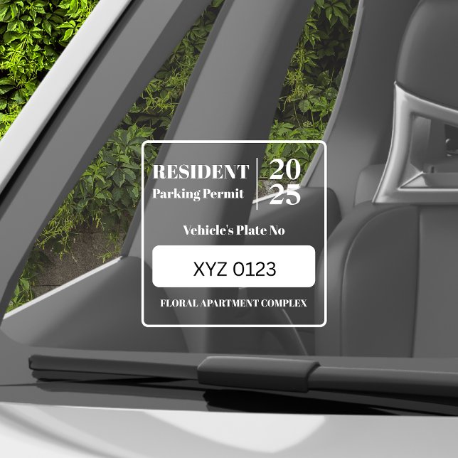 Resident Employee Parking Permit Vehicle Door  Window Cling (Creator Uploaded)
