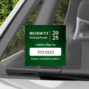 Resident Employee Parking Permit Vehicle Door  Window Cling