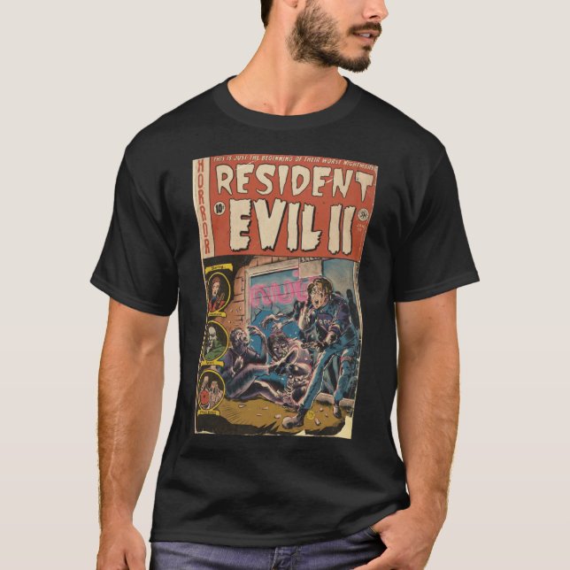 Resident Evil 2 fan art Comic book cover boy frien T-Shirt (Front)