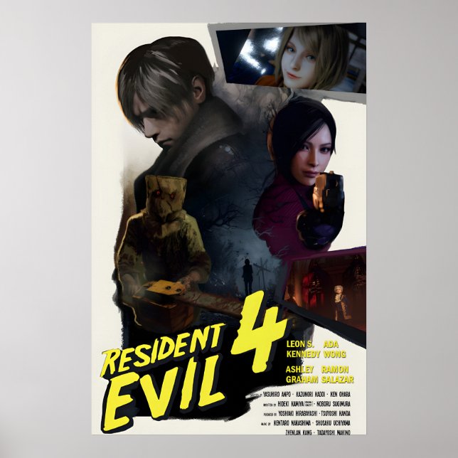 Resident Evil 4 Remake Poster  Retro Movie Style (Front)
