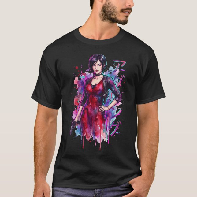 Resident Evil Ada Wong Vaporwave Retro Synthwave T-Shirt (Front)