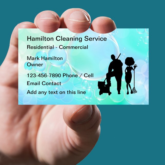 Residential And Commercial Cleaning Service Business Card (Creator Uploaded)