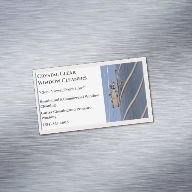 Residential Commercial Cleaning Window Cleaner  Magnetic Business Card (In Situ)