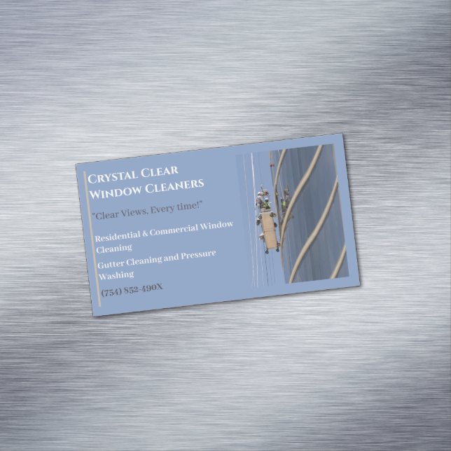 Residential Commercial Cleaning Window Cleaner  Magnetic Business Card (In Situ)