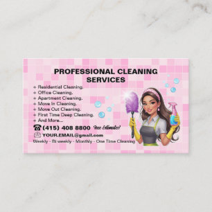 Residential & Commercial Janitor Cleaning Service Business Card