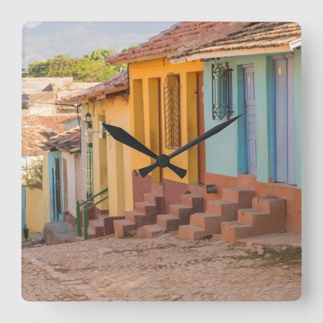 Residential houses, Trinidad, Cuba Square Wall Clock (Front)