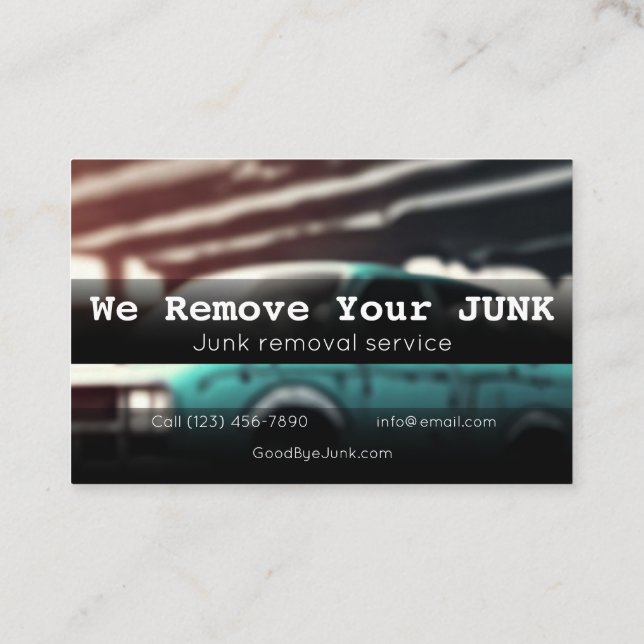 Residential junk removal business card (Back)