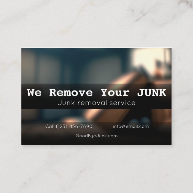 Residential junk removal business card (Back)