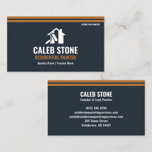 Residential Painter Slate Blue and Copper Elegant Business Card
