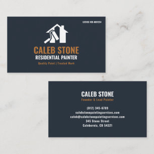 Residential Painter Slate Blue Copper Minimalist Business Card