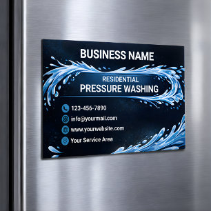 Residential Pressure Washing Abstract Water Form Magnetic Business Card