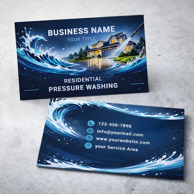 Residential Pressure Washing Cosmic Wave Business Card (Creator Uploaded)