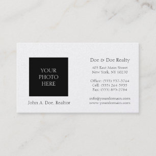 Residential Realtor Head Shot Platinum Paper Business Card