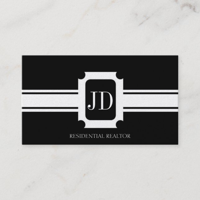 Residential Realtor Real Estate Gold Ribbon Business Card (Front)