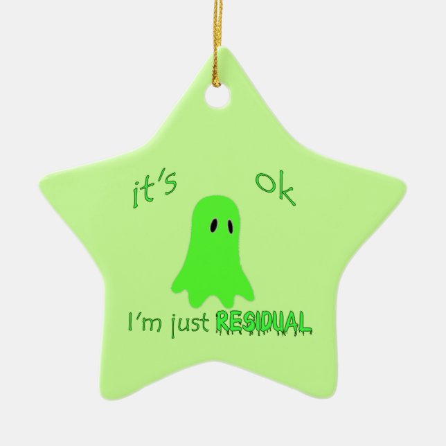 Residual Haunting - Green Ghost Ceramic Tree Decoration (Front)