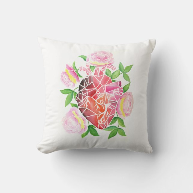 Resilience & Bloom – Mosaic Heart with Poem Cushion (Front)