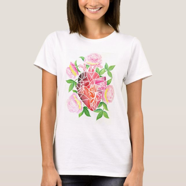 Resilience & Bloom – Mosaic Heart with Poem T-Shirt (Front)