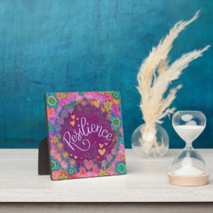 Resilience Pretty Floral Whimsical Inspiration  Plaque