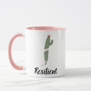 Resilient Cactus Coffee Mug   Inspirational Gift
