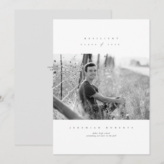 Resilient Class of 2020 Serif Graduation Invitation (Front/Back)